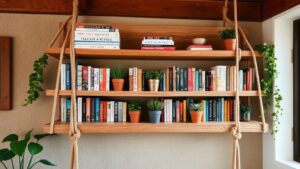 affordable diy hanging bookshelf