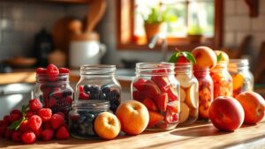 mason jars for fruit storage