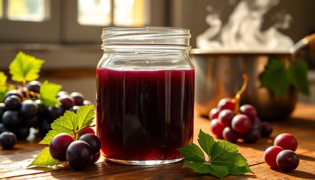 making homemade grape jelly