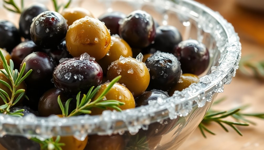 quickly thaw frozen olives