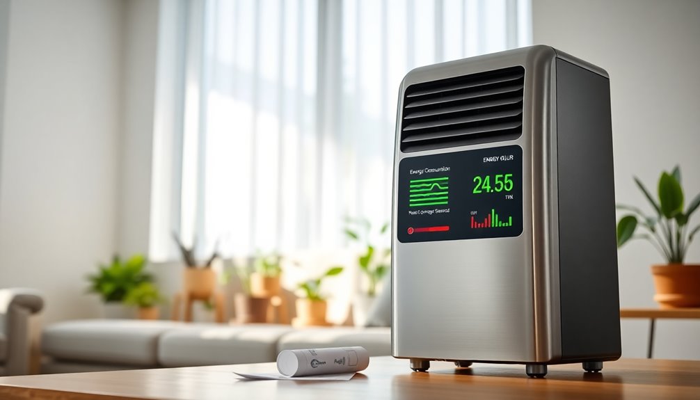 dehumidifier size energy usage