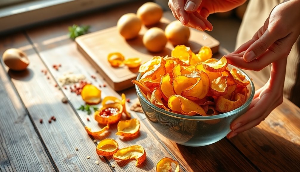 delicious potato peel snacks