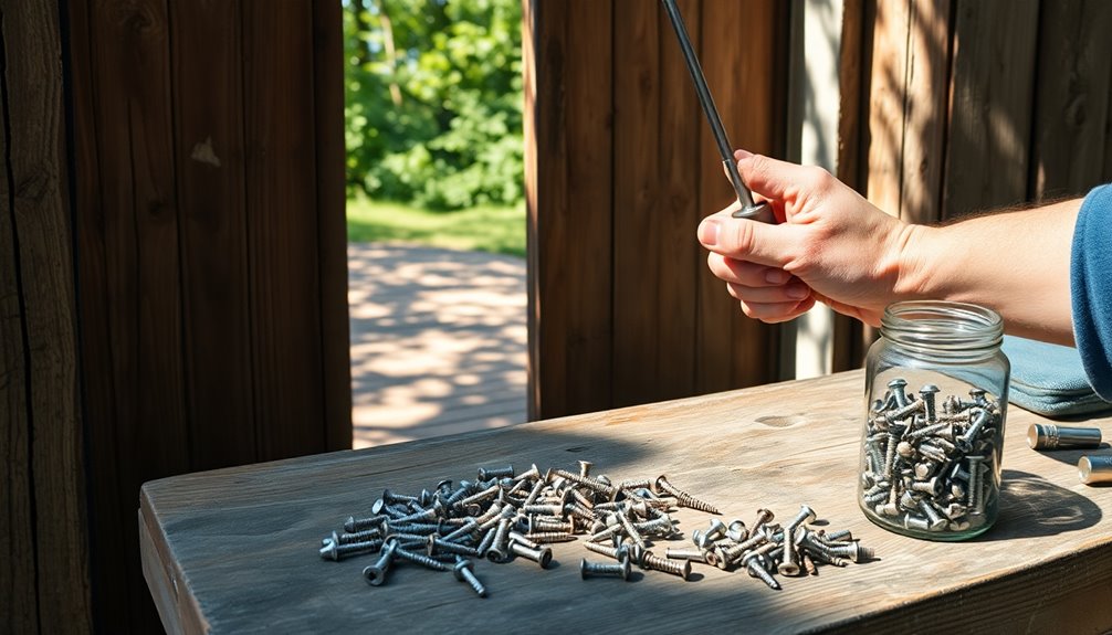 frugal gate screw holding