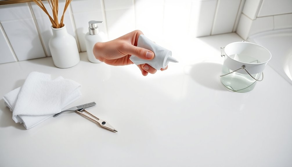 careful silicone caulk application