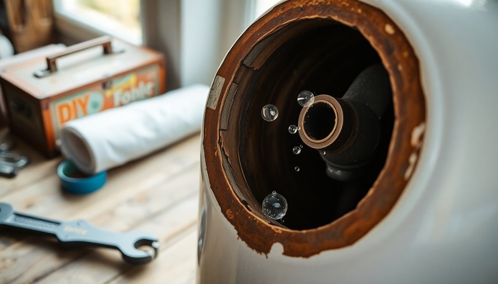 repairing water heater hole