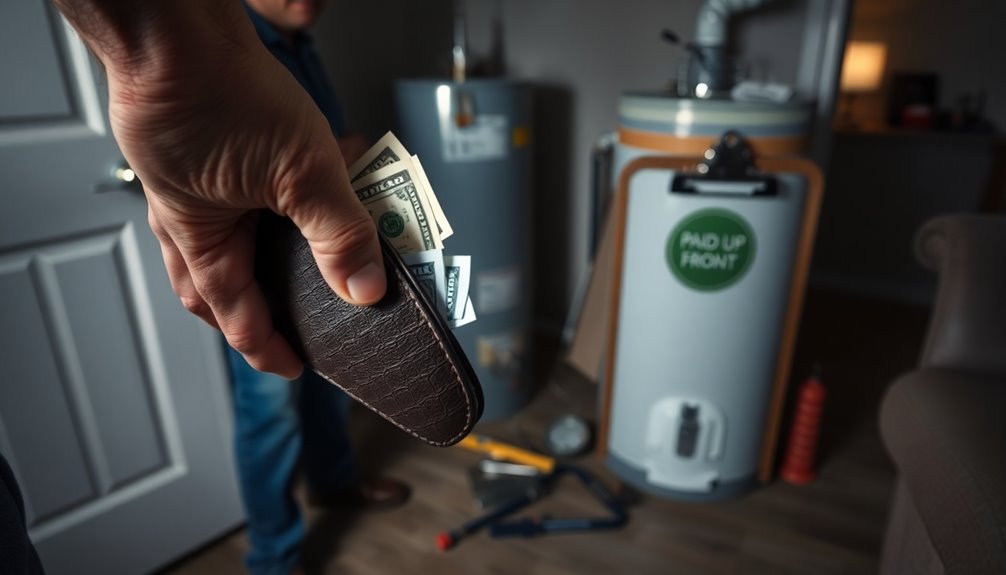 caution with upfront payments