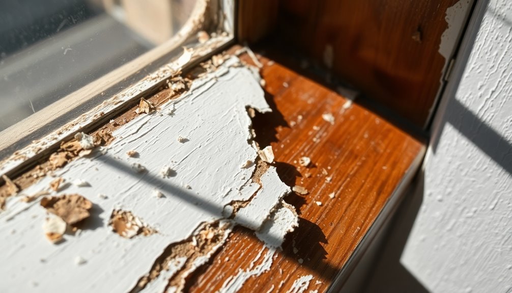 moisture causes window sill peeling