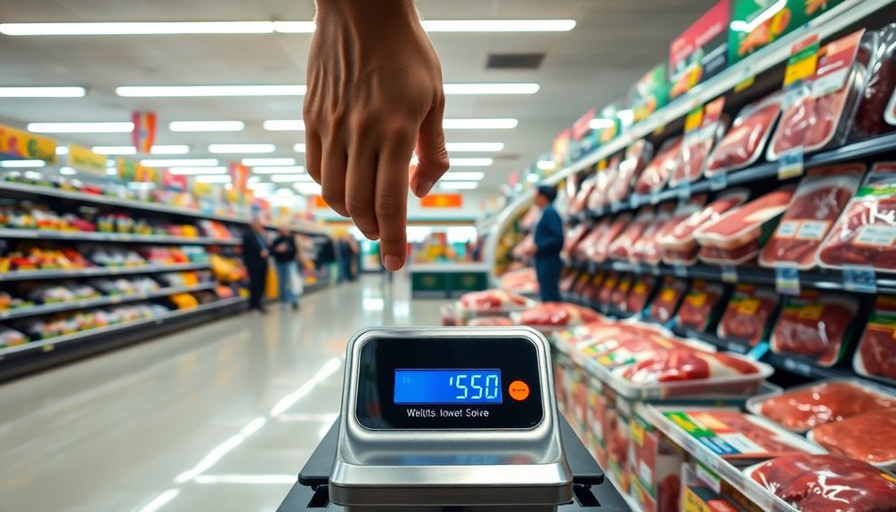 supermarket packaged meat weight
